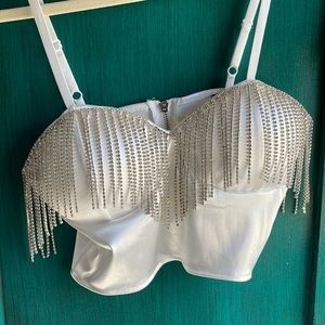 Day G rhinestone crop top